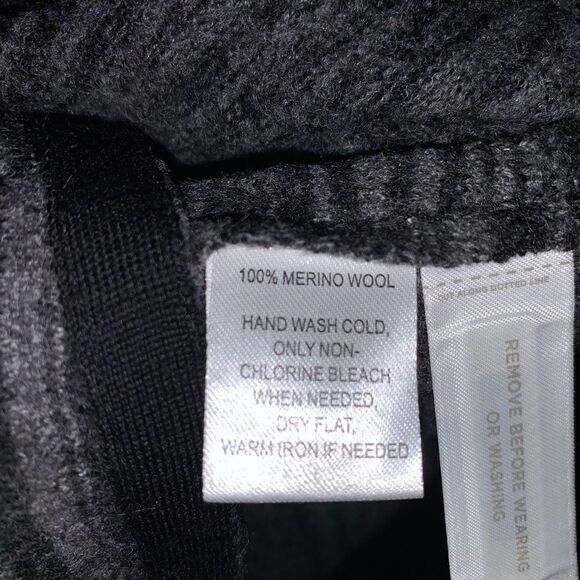 Loft merino wool blue & gray striped drape S cardigan - Picture 4 of 4